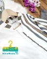 شومیز نیمه زنجیری طوسی سفید