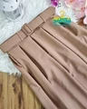 دامن پیله ای با کمربند نسکافه ای 