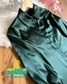 شومیز جلو دکمه مخفی ساتن سبز تیره
