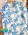 شومیز جلو دکمه نیلا گل