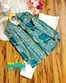 شومیز جلو دکمه ورساچه توپی سبز
