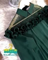 شومیز سرشانه تور شاین دار سلنا سبز