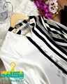 شومیز نیمه زنجیری سفید مشکی زمینه سفید