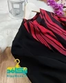 شومیز یقه شالدار نیمه راه راه مشکی قرمز