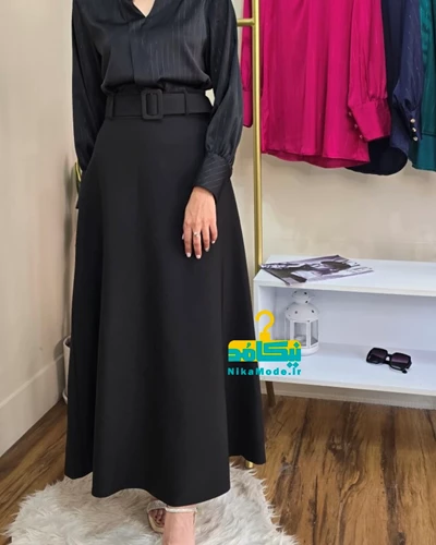 دامن ماکسی کلوش مشکی 