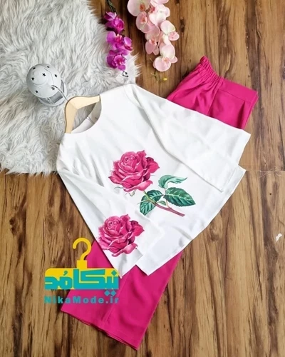 ست شومیز و شلوار رز سرخابی جدید