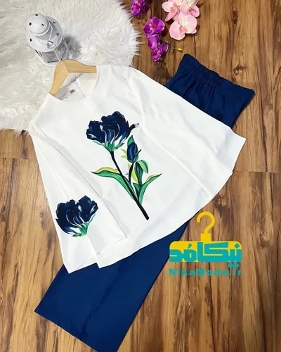 ست شومیز و شلوار رز کاربنی تیره