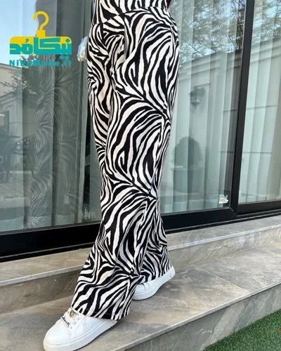 شلوار بگ مازراتی زبرا مشکی کرم