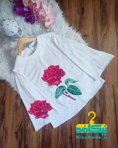 شومیز جلو بسته رز قرمز جدید