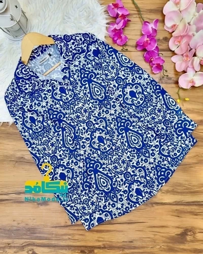 شومیز جلو دکمه سرمه کاربنی