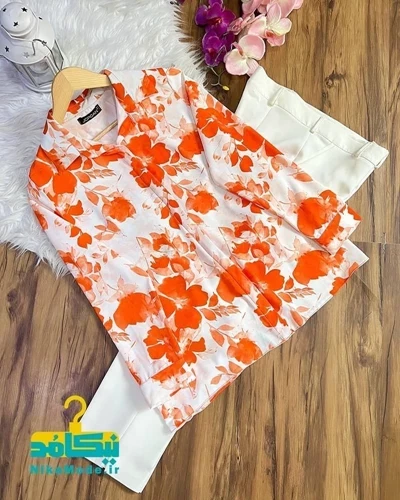 شومیز جلو دکمه گلسا رنگ سال