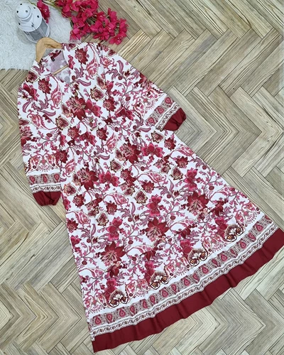 پیراهن ساحلی زنانه پردیس زرشکی طرح گلبرگ